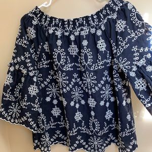 Melanie Lyne Flowy Embroidered Top